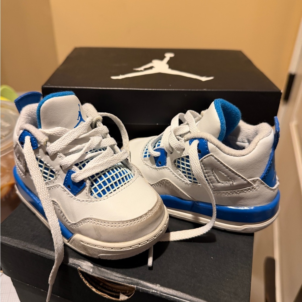 Jordan 4 Retro - blue & white - toddler size 5C